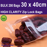Zip Lock Bag FOOD GRADE | 200pcs | HIGH Clarity | 30 x 40cm