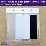 EARRING Card 500pcs + Clear Seal Bag 500pcs | BLANK White Black or Frost