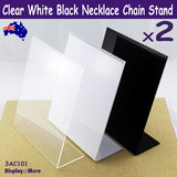Necklace Stand CHAIN Holder | 2pcs | ACRYLIC Clear White Black