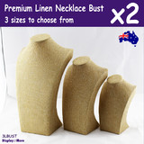 Necklace Display Bust | 2pcs | Full Linen PREMIUM Quality | 22 29 38cm