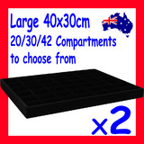2 Jewellery Trays | LARGE 40x30cm | 20/30/42 Compartments