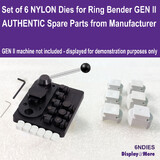 1 Set of 6 Replacement NYLON Dies (For GEN II Ring Bender)