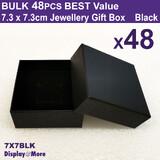 Economy JEWELLERY Gift Box | 7.3 x 7.3cm 48pcs | Plain BLACK