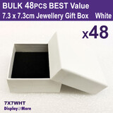 Economy JEWELLERY Gift Box | 7.3 x 7.3cm 48pcs | Plain WHITE