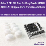 1 Set of 9 Replacement DELRIN Dies (For GEN III Ring Bender)
