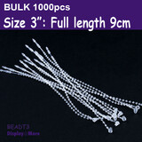 1000 Beaded Barb Loop Ties Clear - Size 3"
