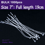 1000 Beaded Barb Loop Ties Clear - Size 7"