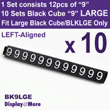 Price CUBE Tag | 10 Sets ONLY | NEW Left Aligned | LARGE Black "9"