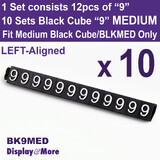 Price CUBE Tag | 10 Sets ONLY | NEW Left Aligned | MEDIUM Black "9"