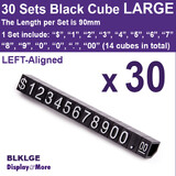 Price CUBE Tag | 30 Sets | NEW Left Aligned | LARGE Black 90mm