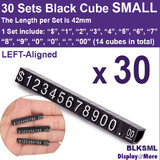 Price CUBE Tag | 30 Sets | NEW Left Aligned | SMALL Black 42mm