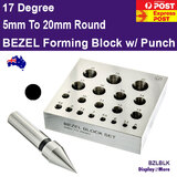 BEZEL Forming Block Round w/ Punch | 5 to 20mm | 17 Degree