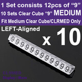 Price CUBE Tag | 10 Sets ONLY | NEW Left Aligned | MEDIUM Clear "9"