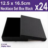24 Necklace Gift Boxes | 12.5 x 16.5cm | Plain BLACK