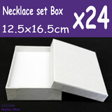 24 Necklace Gift Boxes | 12.5 x 16.5cm | Plain WHITE