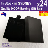 HOOP Earring Gift Box | 24pcs 6 x 8cm | PLAIN Black
