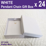 24 Pendant Chain Plain Gift Box | PREMIUM | White 7 x 9 x 2.5cm