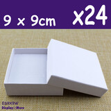 Necklace Bracelet Bangle Gift Box | 24pcs | 9 x 9cm PLAIN White