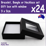 Bangle Box BRACELET Necklace Gift Case | 24pcs 9x9cm | Window