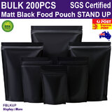 FOOD DOY Pouch Mylar Bag BLACK Matte | Bulk 200pcs | STAND UP