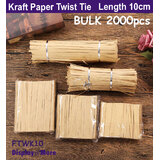 2000 Twist Ties | Food Grade Kraft Paper | 10cm