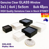 Gemstone Case GEM Display Box | 48pcs | HIGH Quality Clear GLASS Window