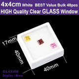 Gemstone Case GEM Box GLASS Lid | 48pcs | 4 x 4cm White