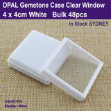 Opal GEMSTONE Case | 48pcs | CLEAR Window | 4 x 4 x 1.5cm WHITE