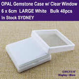 Opal GEMSTONE Case | 48pcs | CLEAR Window | 6 x 6 x 2cm WHITE