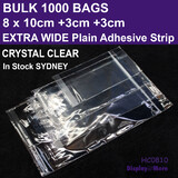 Cellophane Bags HANGSELL | 1000pcs BULK | 8cm x 10cm + 3cm + 3cm