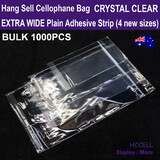Cellophane Bags HANGSELL Cello Hang Sell | BULK 1000pcs | RELIABLE