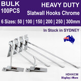 SLATWALL Hooks Mesh Panel Steel | HEAVY DUTY | 100PCS Chrome