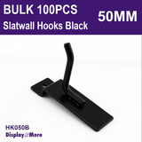 SLATWALL Hooks Steel | HEAVY DUTY | 100pcs BLACK | 50MM