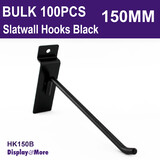 SLATWALL Hooks Steel | HEAVY DUTY | 100pcs BLACK | 150MM