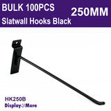 SLATWALL Hooks Steel | HEAVY DUTY | 100pcs BLACK | 250MM