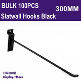 SLATWALL Hooks Steel | HEAVY DUTY | 100pcs BLACK | 300MM