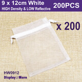 ORGANZA Bag White | HIGH Density | 200pcs | 9 x 12cm