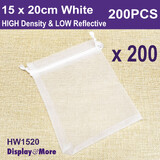 ORGANZA Bag White | HIGH Density | 200pcs | 15 x 20cm