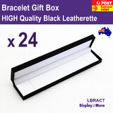 QUALITY Black Leatherette Gift Case | BRACELET Box 24pcs
