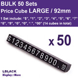Price CUBE Shop Pricing Display | 50 Sets | LARGE Black 92mm