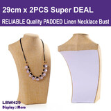 Necklace Bust Display PADDED Linen | 29CM | 2pcs
