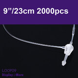 2000 Clear Loop LOCK Pin Tie for Retail Tag | 9" / 23cm