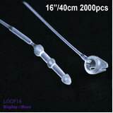 2000 Clear Loop LOCK Pin Tie for Retail Tag | 16" / 40cm