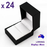 RING Gift Box Case | 24pcs | Quality Black Leatherette
