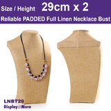 MINOR DEFECT Necklace Display PADDED Bust FULL Linen | 2pcs  | 29CM