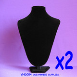 Minor Defect 2X Necklace Display Bust Black Velvet-Padded-32cm