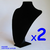 Minor Defect 2X Necklace Bust-Padded-37cm-Black Velvet