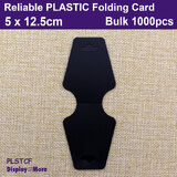Folding Cards | BULK 1000pcs Large 5x12.5cm BLANK | Black PLASTIC