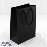 50 Paper Gift Bags | BLACK | 210H x 150W + 80G(mm)