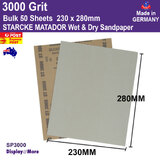 Sandpaper German STARCKE | 3000 Grit | 50pcs
